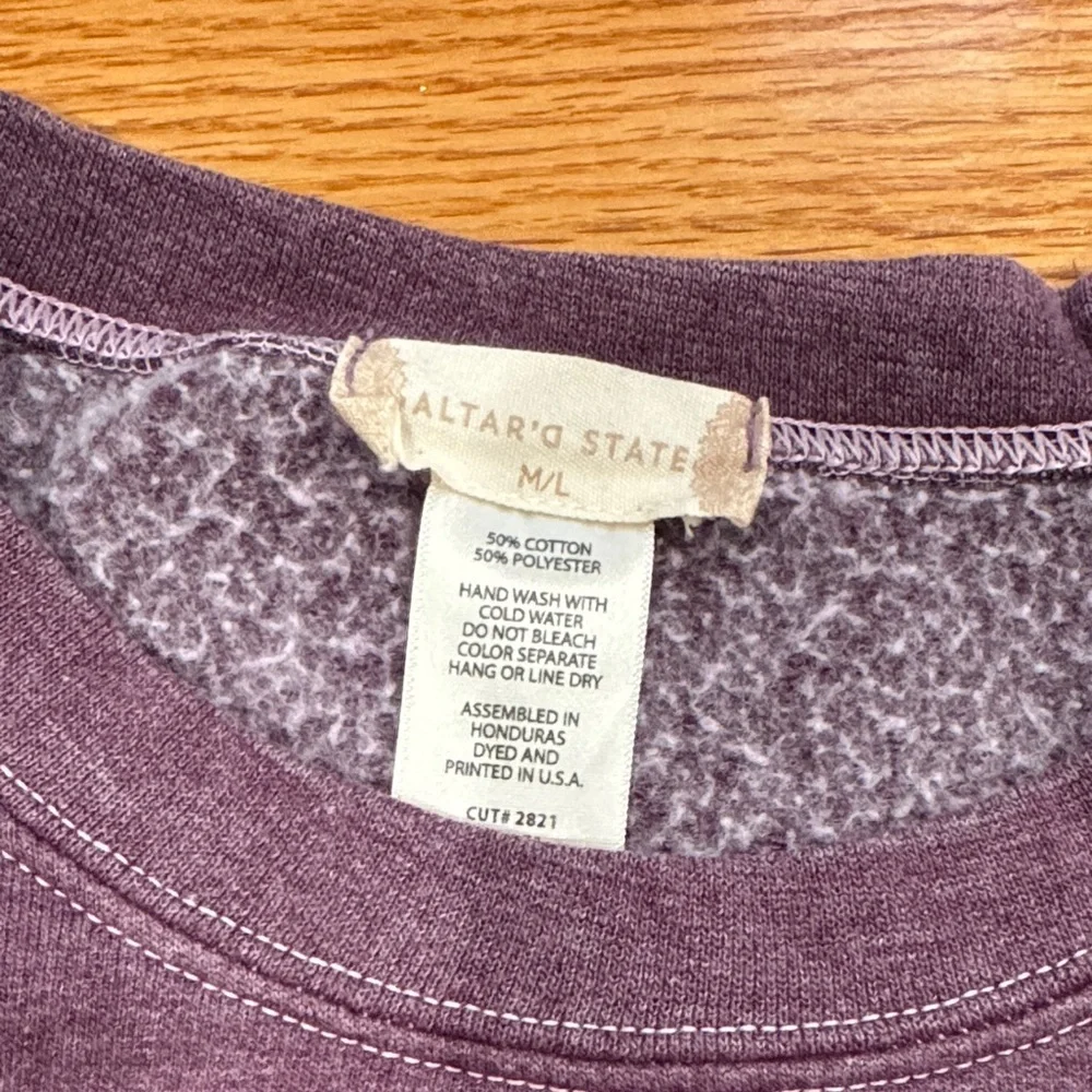 Altar'd State Plum Sweatshirt - Picture 2 of 3